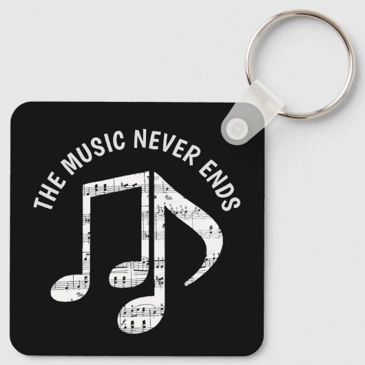 Porte-clés Notes de musique noire (Dos)
