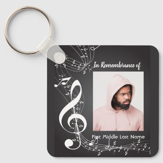 Porte-clés Notes de musique pour souvenir chrétien (Recto)
