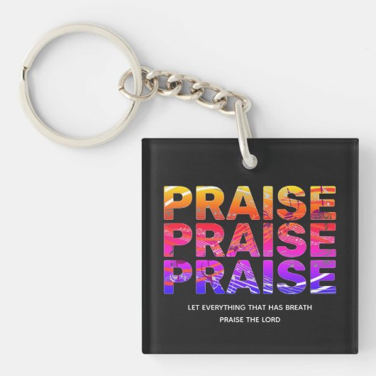 Porte-clés Notes de musique PRAISE élégant Christian (Devant)