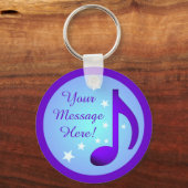 Porte-clés Notes de musique violet Blue Circle Stars Personna (Recto)