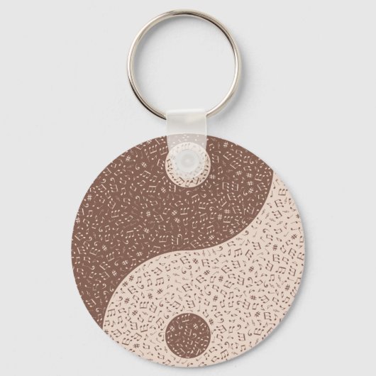 Porte-clés Notes de musique Yin Yang (Recto)
