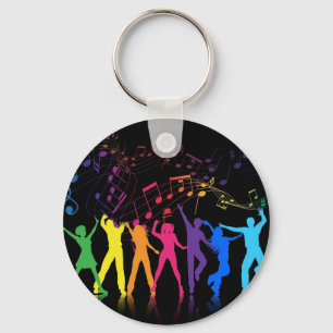 Porte-clés Notes musicales colorées et danseurs