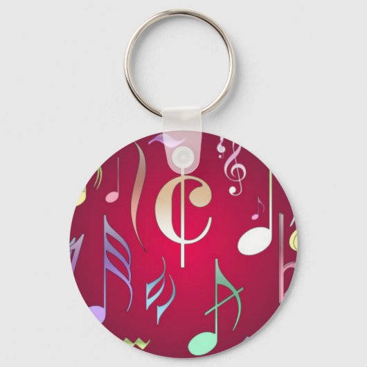 Porte-clés Notes musicales de couleur (Recto)