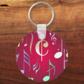 Porte-clés Notes musicales de couleur (Recto)