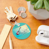 Porte-clés Notes musicales de guitare électrique