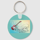 Porte-clés Notes musicales de guitare électrique (Recto)