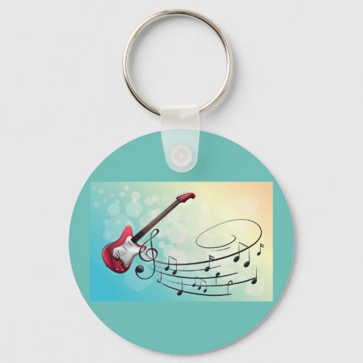 Porte-clés Notes musicales de guitare électrique (Recto)