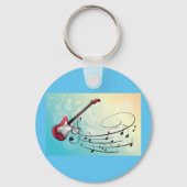 Porte-clés Notes musicales de guitare électrique (Verso)