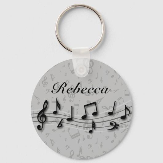 Porte-clés Notes musicales de Personnalized (Recto)