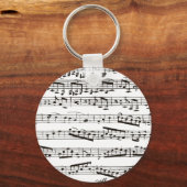 Porte-clés Notes musicales en noir et blanc (Recto)