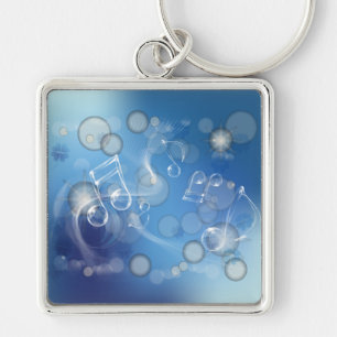 Porte-clés Notes musicales en verre d'Imaginaire