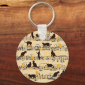 Porte-clés Notes musicales et chatons (Recto)