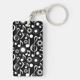 Porte-clés Notes musicales et Clefs Cadeau musicien blanc et