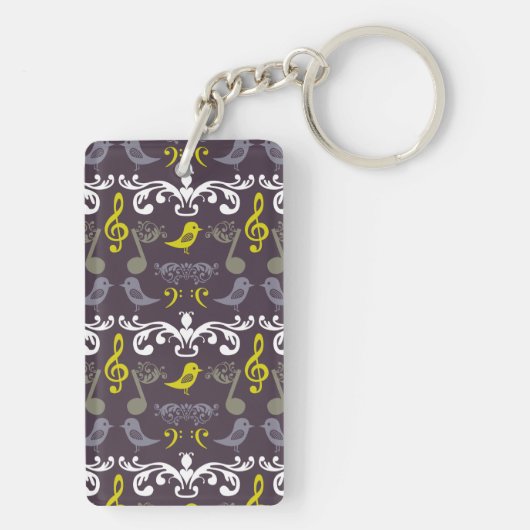 Porte-clés Notes musicales et oiseaux (Dos)