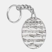 Porte-clés Notes musicales noires et blanches (Devant gauche)