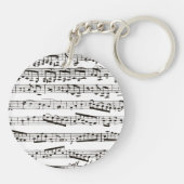 Porte-clés Notes musicales noires et blanches (Dos)