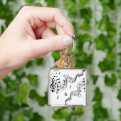 Porte-clés Notes musicales sur le blanc (main)