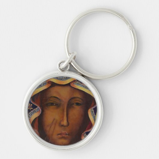 Porte-clés Notre-Dame de Czestochowa Vierge Marie Vierge Noir (Devant)