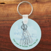 Porte-clés Notre-Dame de Fatima brodée (Recto)