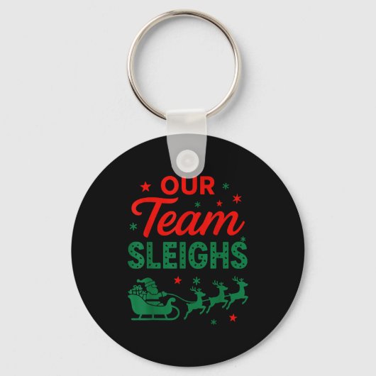 Porte-clés Notre équipe dévale Noël Équipe de travail corresp (Recto)