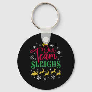 Porte-clés Notre équipe dévale Noël Famille Pyjama Xmas Rein