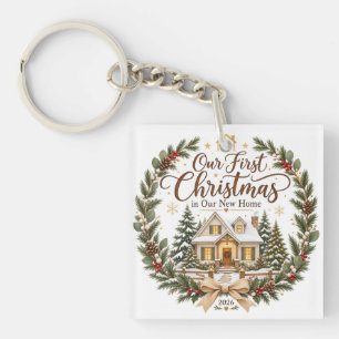 Porte-clés Notre Premier Noël dans Notre Nouvelle Maison Orne