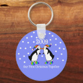 Porte-clés Notre premier Noël Ensemble 2009 (Pingouins GLBT) (Recto)