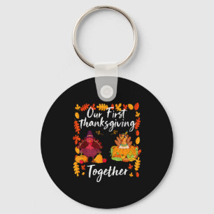 Porte-clés Notre premier Thanksgiving ensemble couple assorti