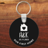 Porte-clés Notre première maison Couples personnalisés (Recto)