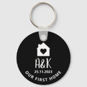Porte-clés Notre première maison Couples personnalisés (Verso)