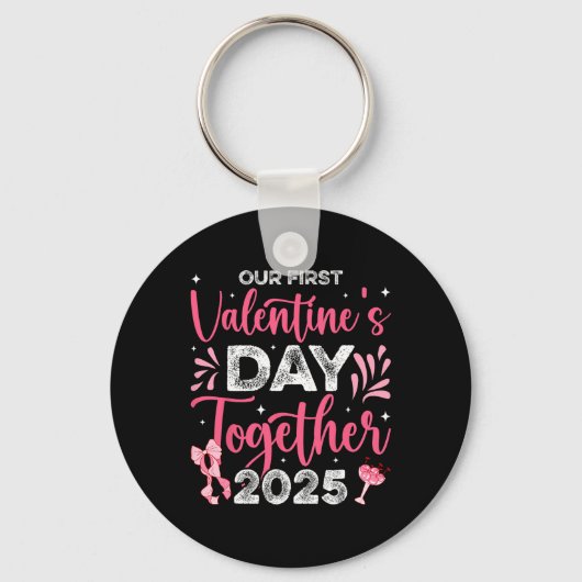 Porte-clés Notre première Saint Valentin Ensemble 2025 Husbyn (Recto)