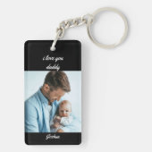 Porte-clés Notre prénom de Fête des pères et l'année Noir 2 p (Dos)