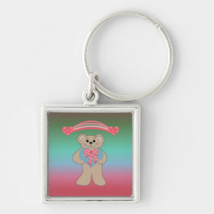 Porte-clés Nounours avec des coeurs