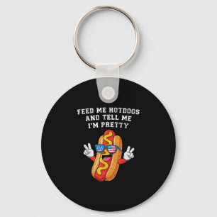 Porte-clés Nourris hot-dogs et dis-lui 4 juillet