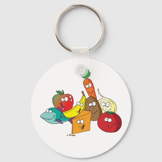 Porte-clés Nourriture Drôle Avec Visages (Recto)