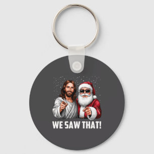 Porte-clés Nous avons vu que Jésus et le Père Noël Funny Noël