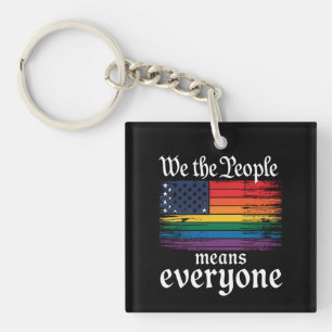 Porte-clés Nous Le Peuple Signifie Tout Le Monde Drapeau USA