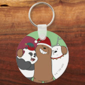 Porte-clés Nous Ours Nus - Bonnes Fêtes (Recto)