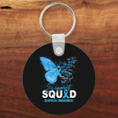 Porte-clés Nous Portons Bleu Butterfly Support Alopecia Sensi (Verso)