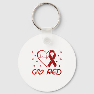 Porte-clés Nous Portons Du Rouge En Février Go Red Sensibilis