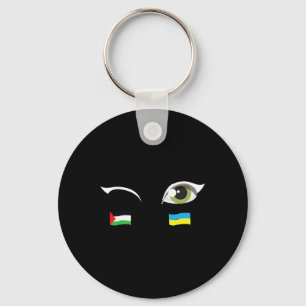 Porte-clés Nous sommes avec l'Ukraine Drapeau de la Palestine