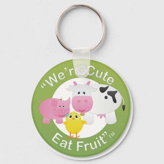 Porte-clés Nous sommes mignons, mangeons des fruits (Recto)