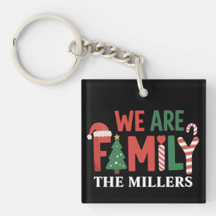 Porte-clés Nous sommes une famille personnalisée Noël Couple