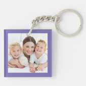 Porte-clés Nous t'aimons Maman Photos personnalisées Violet (Dos)