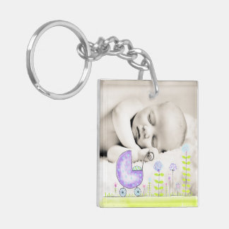 Porte-clés Nouveau bébé Ajouter votre propre photo double fac