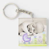 Porte-clés Nouveau bébé Ajouter votre propre photo double fac (Devant)