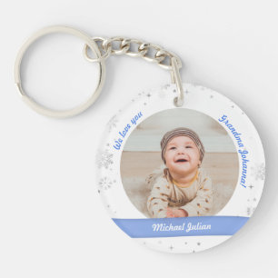 Porte-clés Nouveau bébé jumeaux garçons 2 Photos Noms Gran