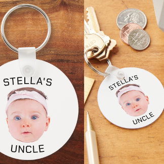 Porte-clés Nouveau cadeau Oncle, personnalisé bébé visage pho