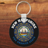 PORTE-CLÉS NOUVEAU DRAPEAU D'ÉTAT DE GRANITE HAMPSHIRE (Recto)