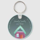 Porte-clés Nouveau foyer chauffement maisons déménagement cad (Verso)